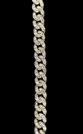 Cuban Link Bracelet with Diamonds in 14 Karat Yellow Gold