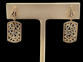 Baguette Cut Diamond Cluster Earrings in 18 Karat Yellow Gold