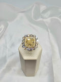 Fancy Yellow Diamond Ring in 18Kt Yellow Gold and Platinum