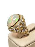 Opal and Diamond Ring 18Kt Yellow Gold