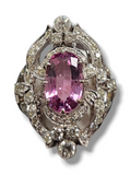 18Kt White Gold Pink Spinel and Diamond Ring