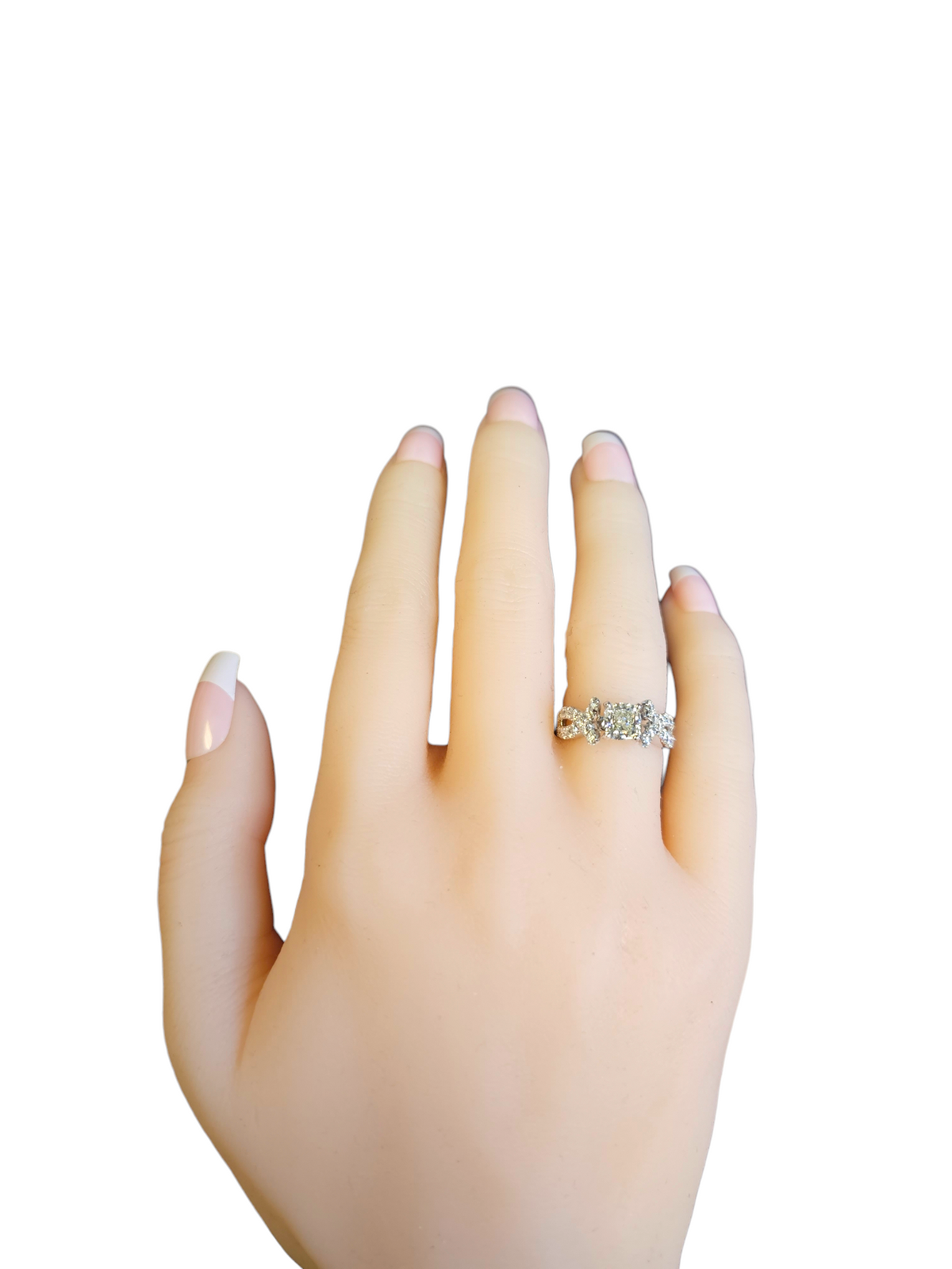 14Kt White Gold and Platinum Diamond Engagement Ring