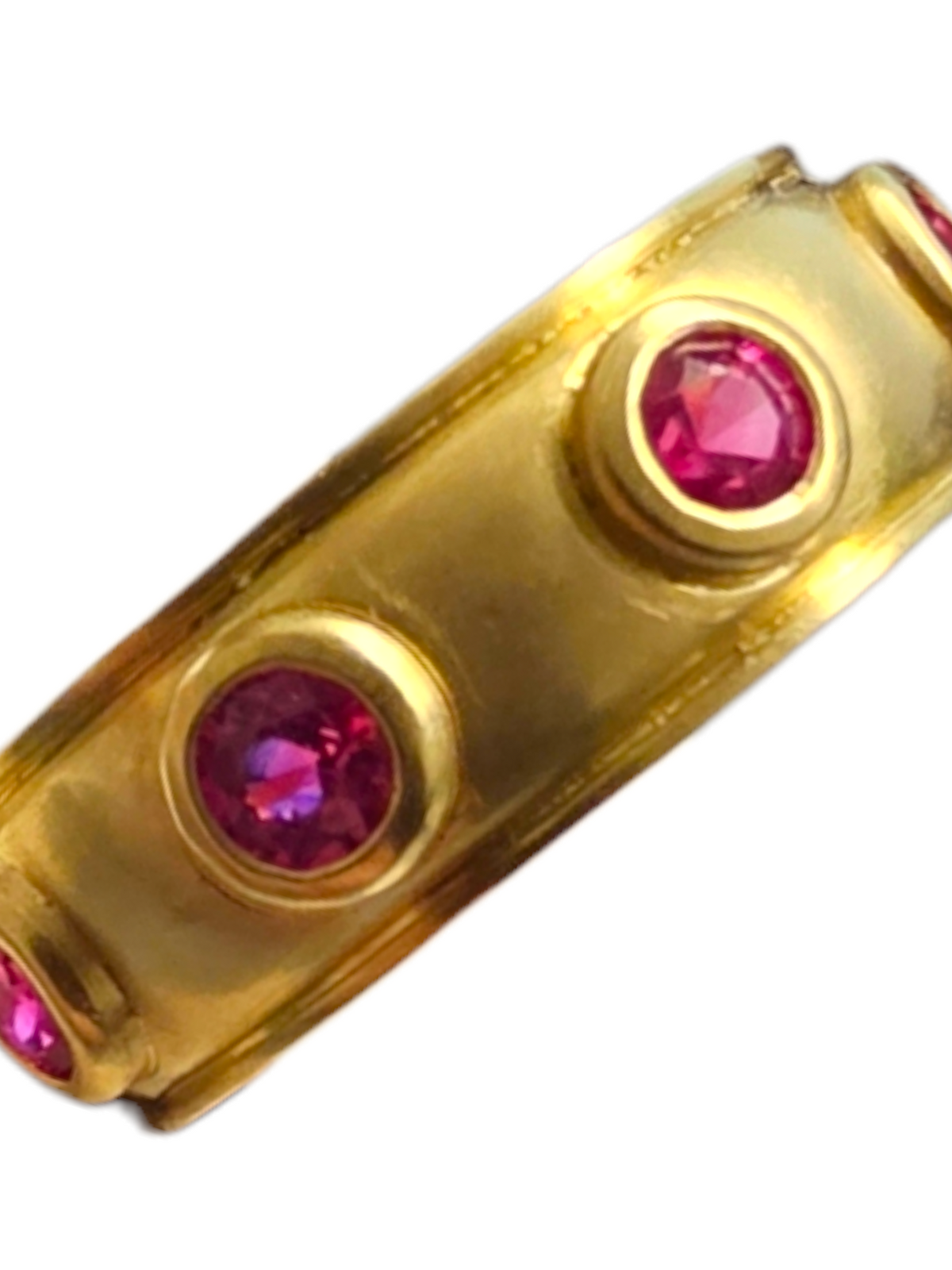 18Kt Yellow Gold Pink Sapphire Ladies Band