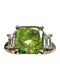 Platinum Green Diamond Engagement Ring