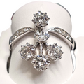 Diamond Floral Cluster Ring in 18 Karat White Gold