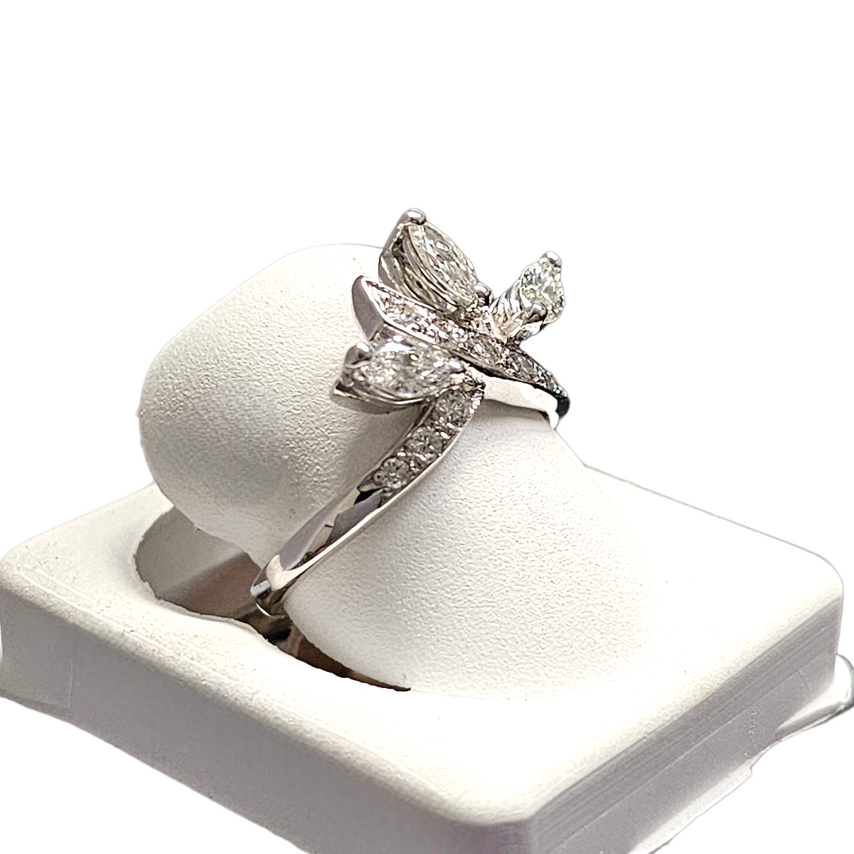 14Kt White Gold Marquise Diamond Ring
