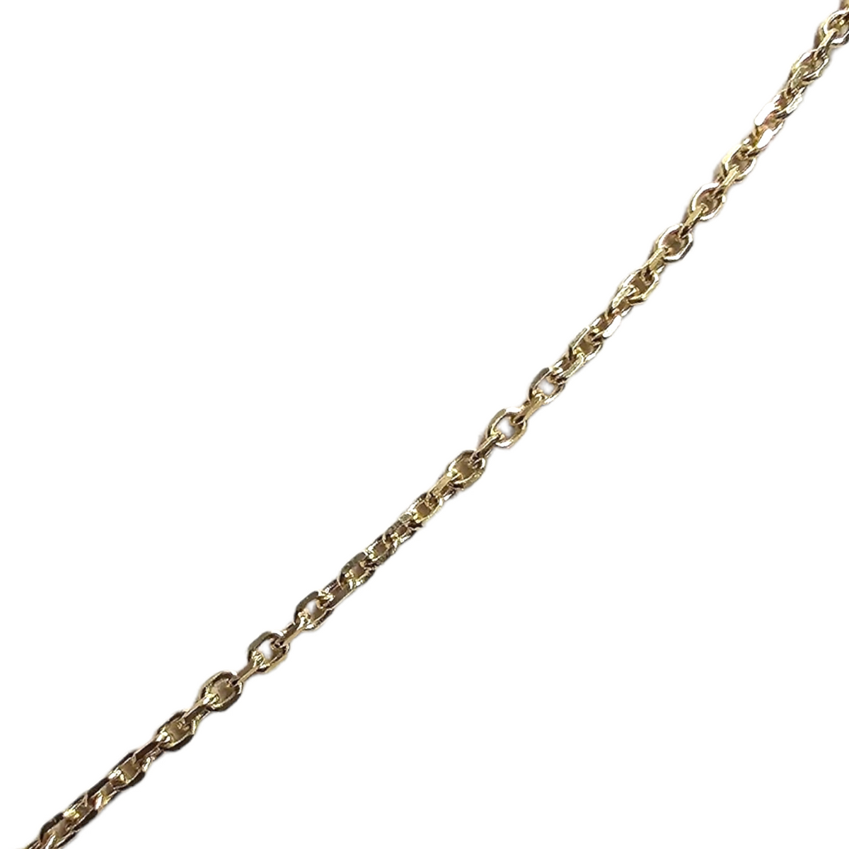 18Kt Yellow Gold Oval Diamond Pendant Necklace