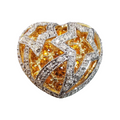 18Kt Yellow Gold Diamond and Citrine Star Heart Ring
