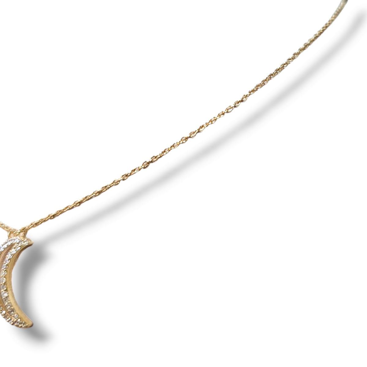 14KT Yellow Gold Diamond Half-Moon Necklace