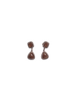 Brown Sliced Diamond Drop Earrings in 14kt Rose Gold
