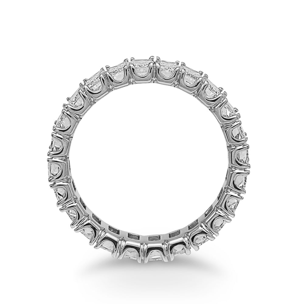 Triple Cut Baguettes Eternity Band, 4.60 Carats Total Weight.