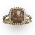 Rust Red Diamond Ring