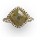 Yellow Diamond Halo Ring
