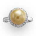 Haloed Golden Pearl Ring