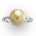 Golden Pearl and Diamond Ring