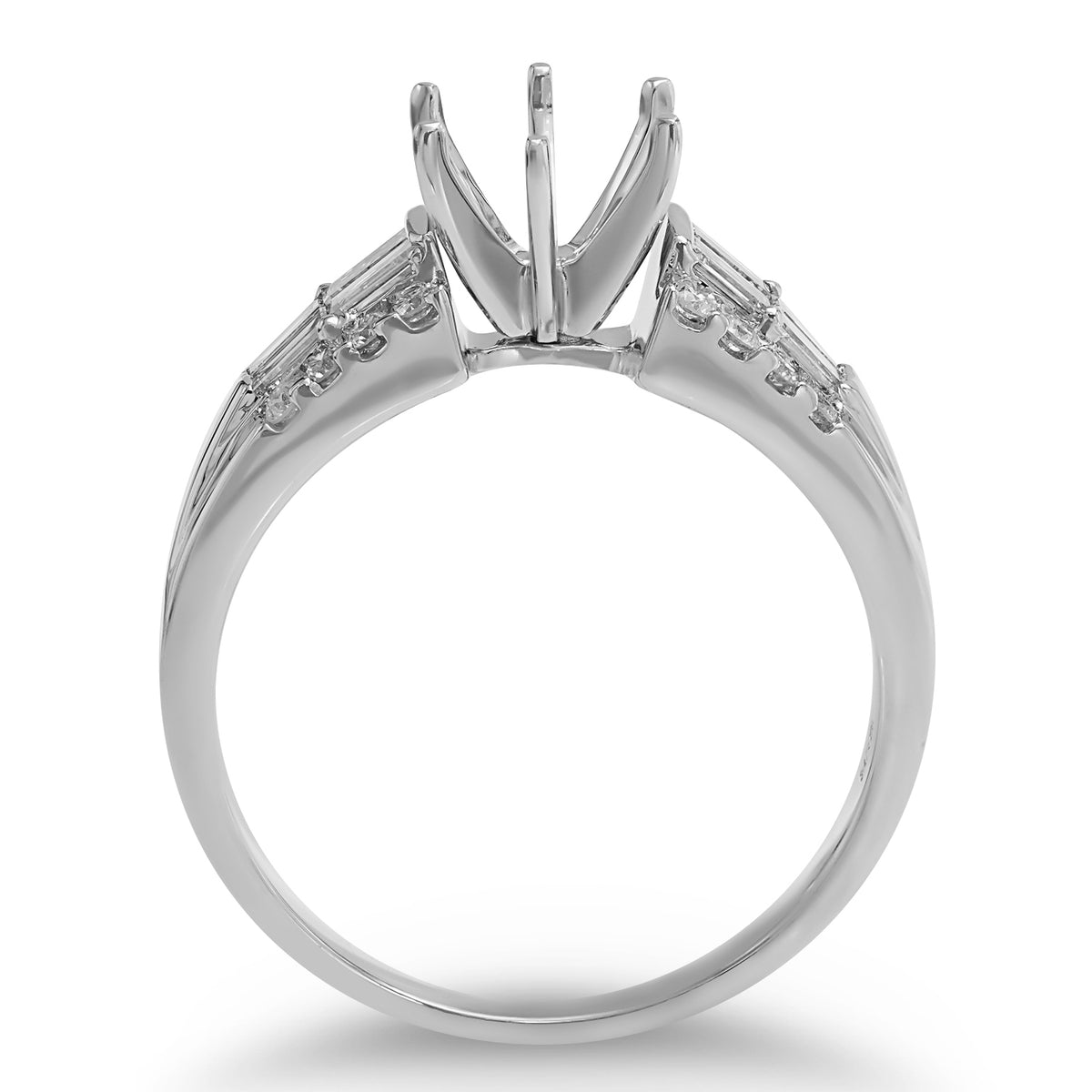 Tapered Baguette Diamond Semi-mount Ring