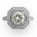Antique Style Round Brilliant Cut Diamond in 18 Karat White Gold