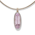 Kunzite Halo Pendant in 18 Karat Rose Gold