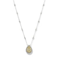 Pear-shape Yellow Diamond Pendant in 18 Karat Two Tone Gold