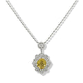 Yellow Sapphire Pendant in 18 Karat White Gold