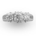 Diamond Ring with Side and Melee Diamonds in 14 Karat White Gold