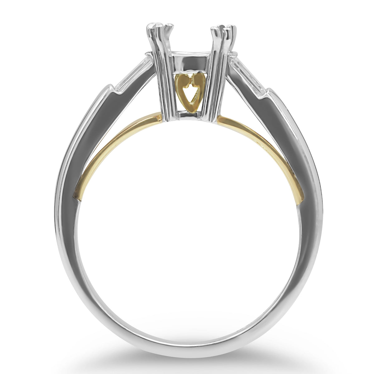 Platinum and Yellow Gold Semi-Mount Ring