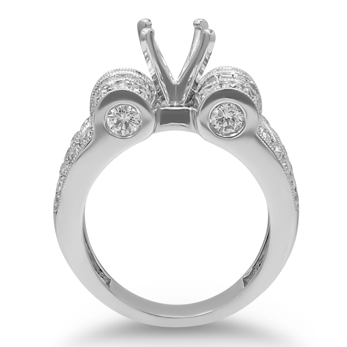 Marquise and Baguette Diamond Semi-mount Ring