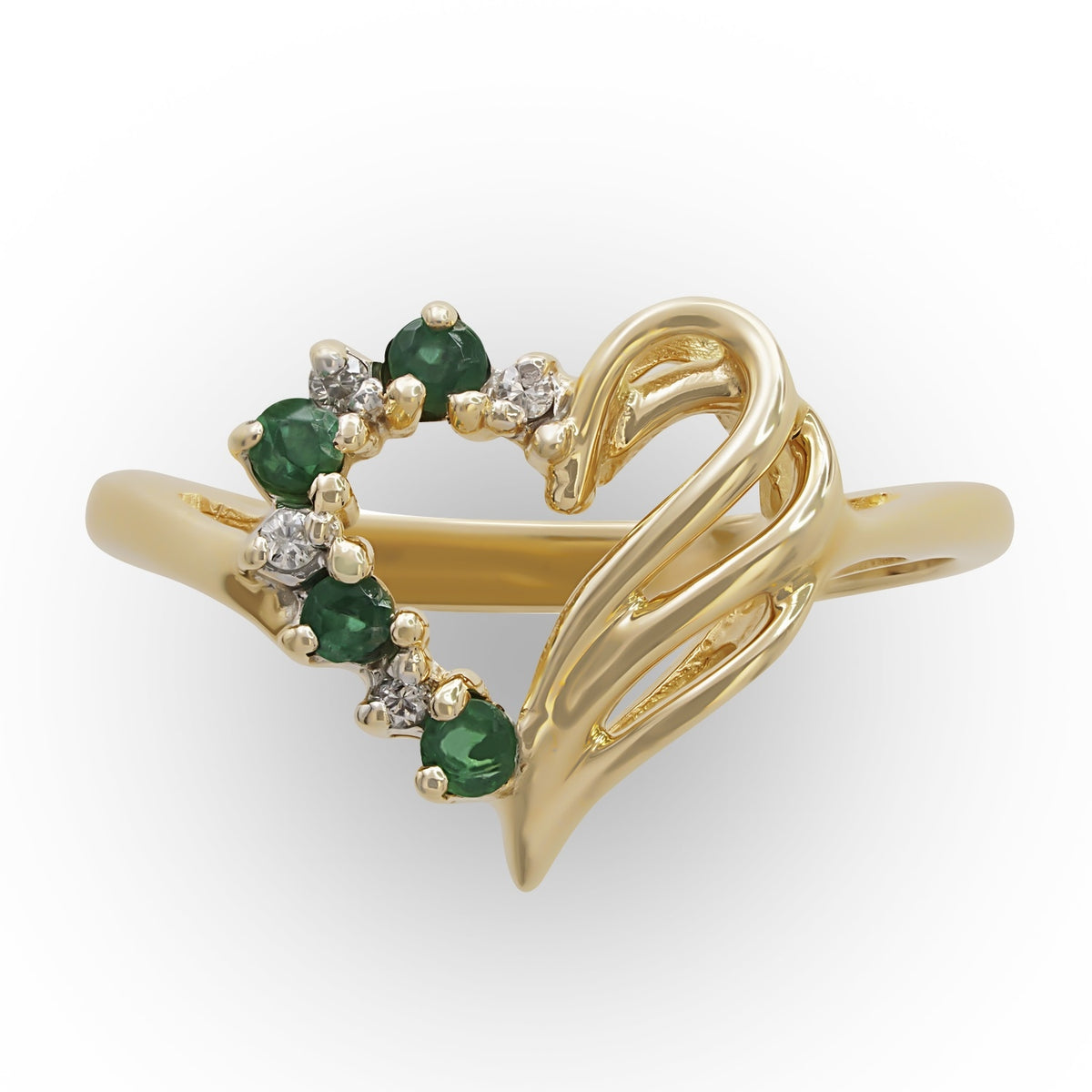 Heart-Shaped Emerald Ring