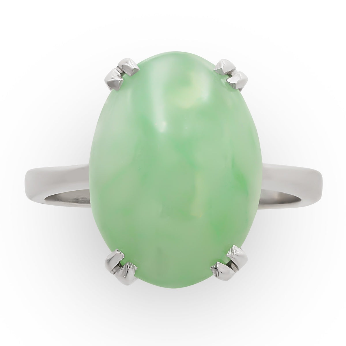 Oval Light Jade Ring