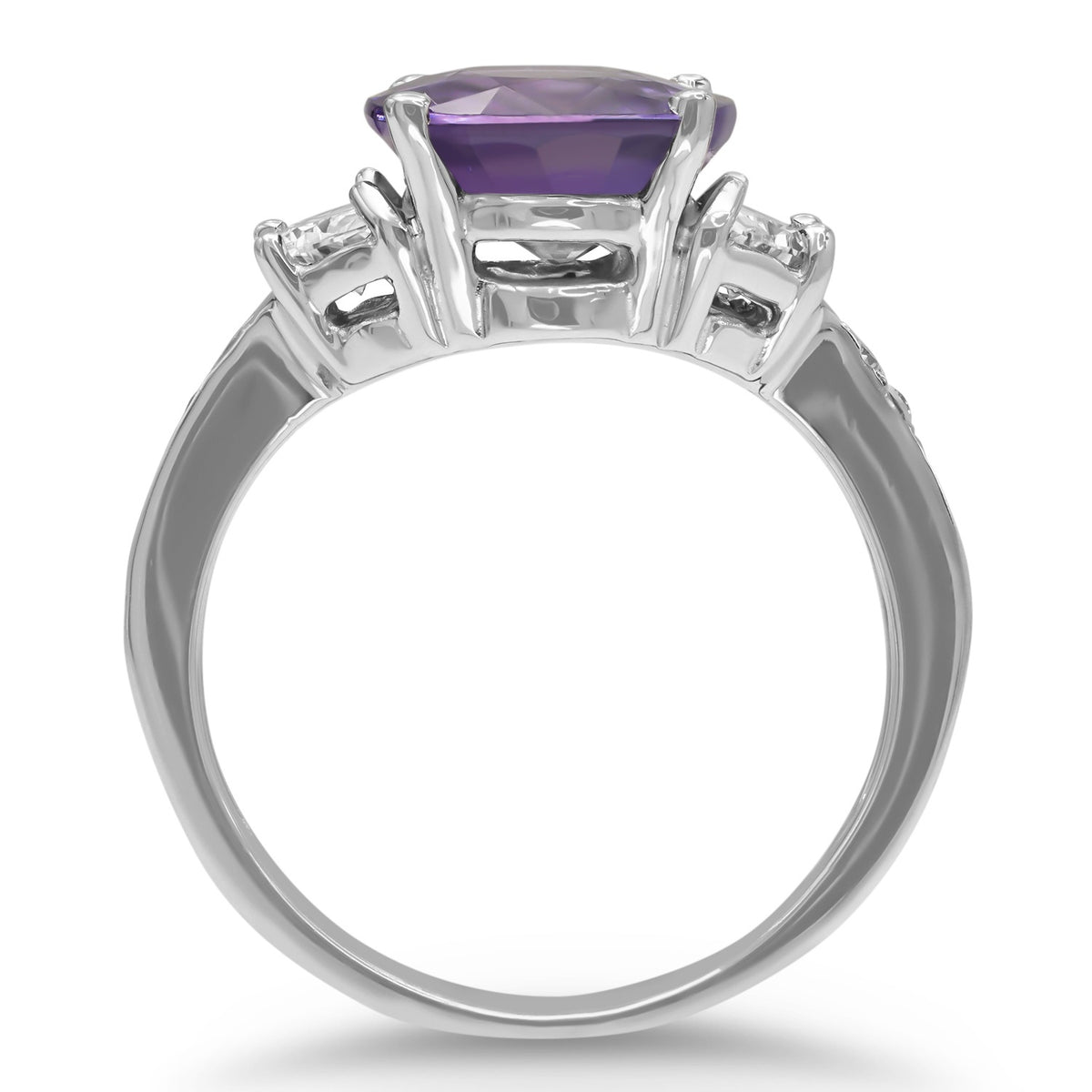 White Gold Purple Sapphire Ring