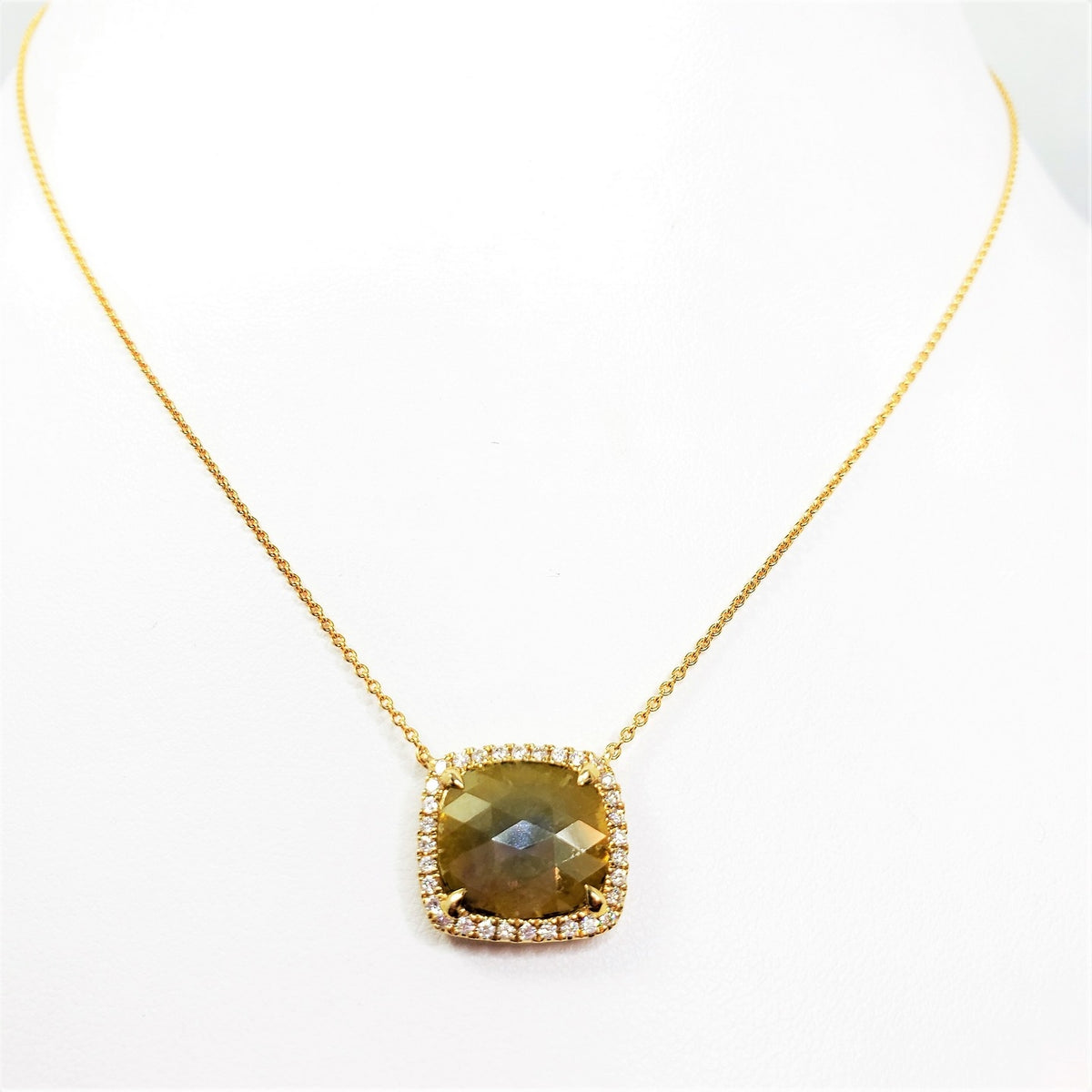 Yellow Gold Inspired Rough Diamond Necklace