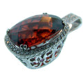 Spessartite Garnet and Diamond Pendant