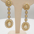 YELLOW DIAMOND MULTI-LAYER DROP EARRINGS
