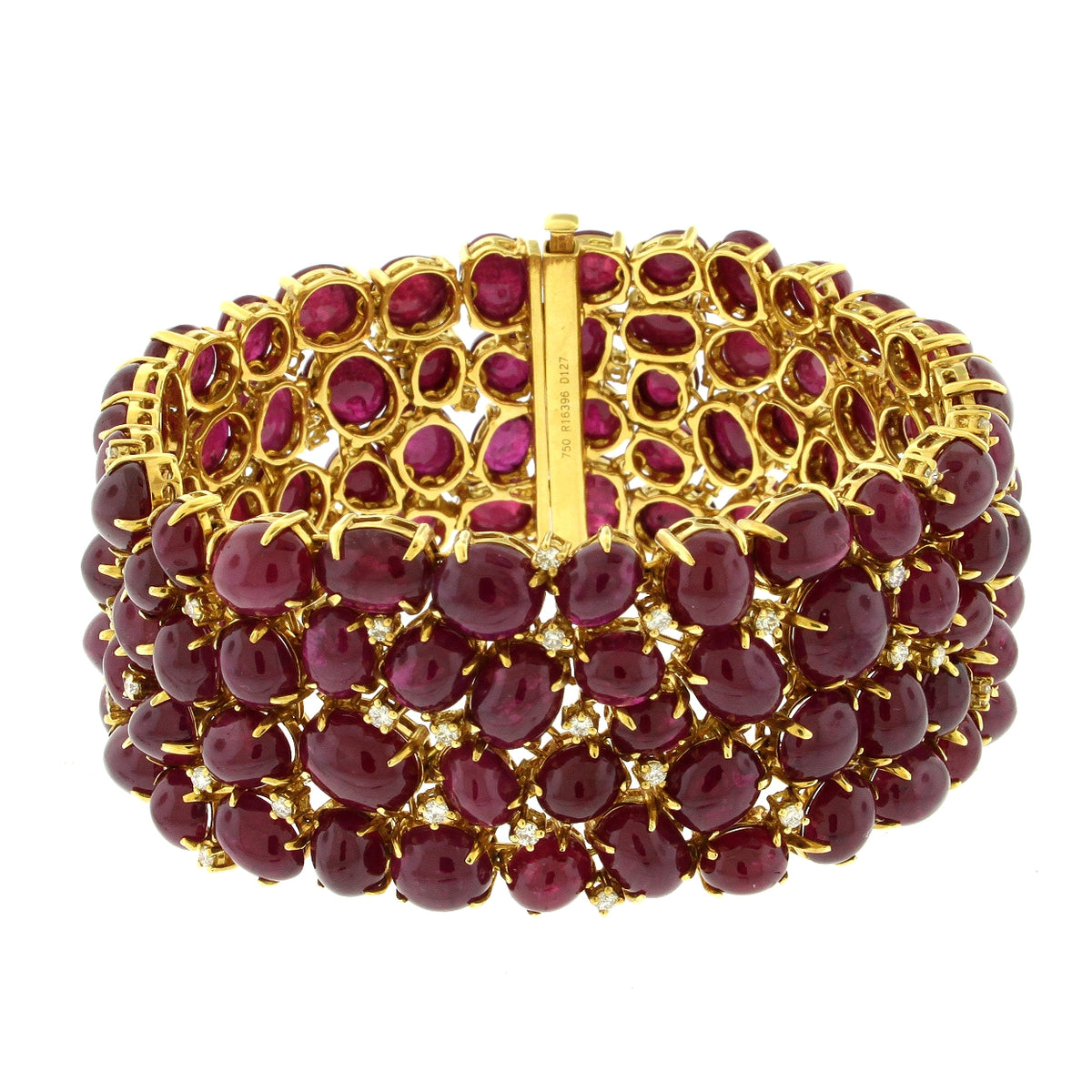 Cabochon Ruby with Diamonds Bracelet JB Diamonds and Fine Jewelry Inc.