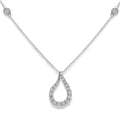 Twisted Teardrop Pendant Necklace in 18 Karat White Gold with Diamonds