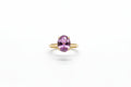 Pink Sapphire Oval Cut Unheated Ring in 18Karat Yellow Gold
