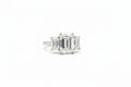 Emerald Cut Trilogy Diamond Ring in Platinum