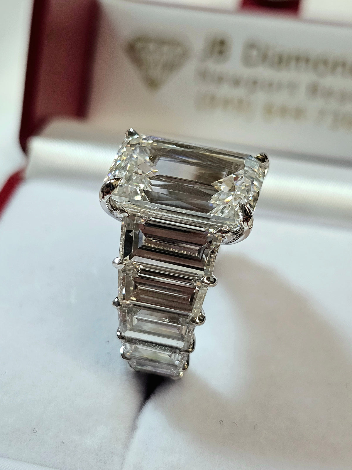 Lab Grown Criss Cut and Baguettes Diamond Ring in 14Kt White Gold
