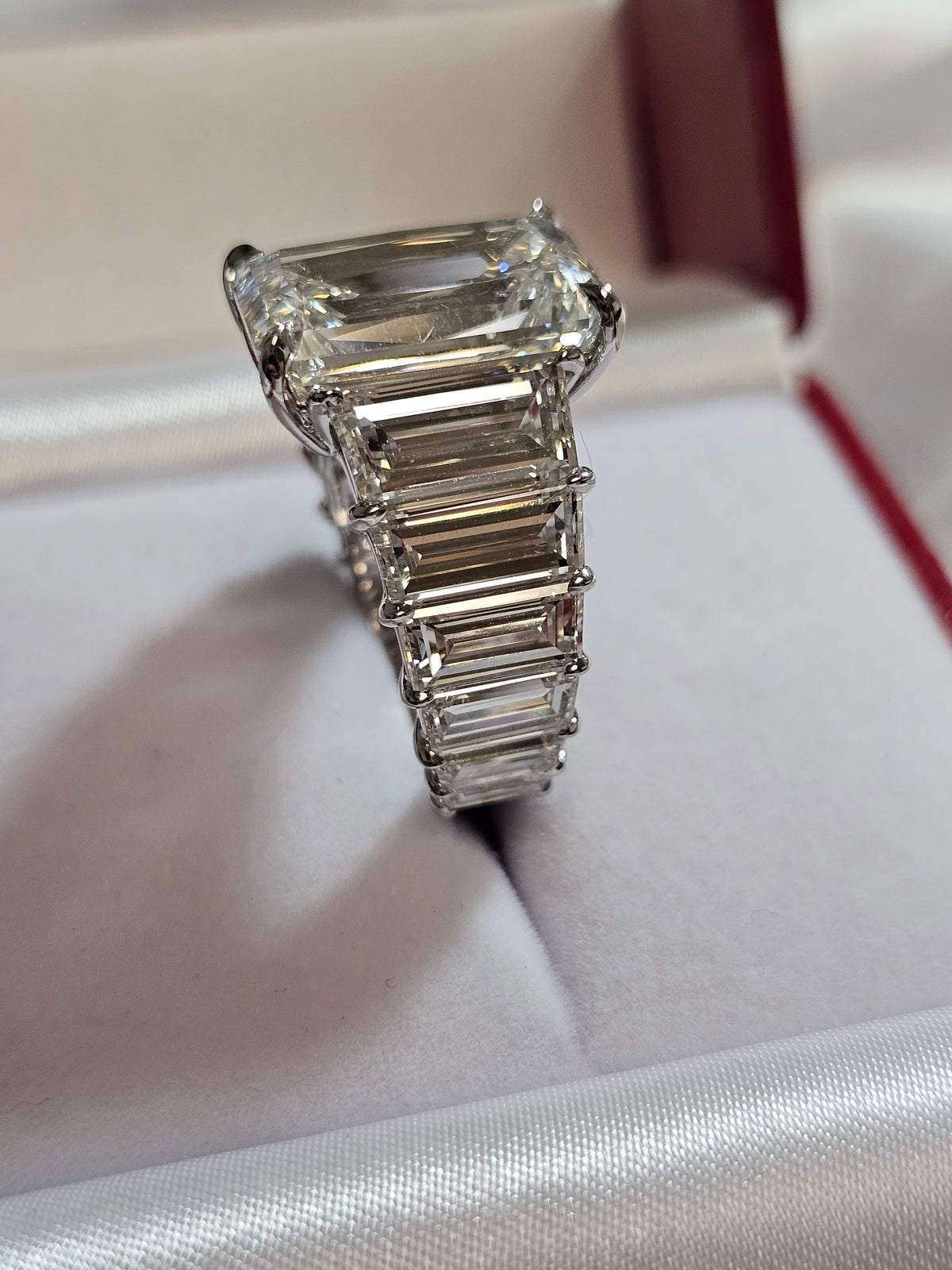 Lab Grown Criss Cut and Baguettes Diamond Ring in 14Kt White Gold
