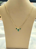 Fancy Emerald and Diamond Necklace in 14 Karat Yellow Gold