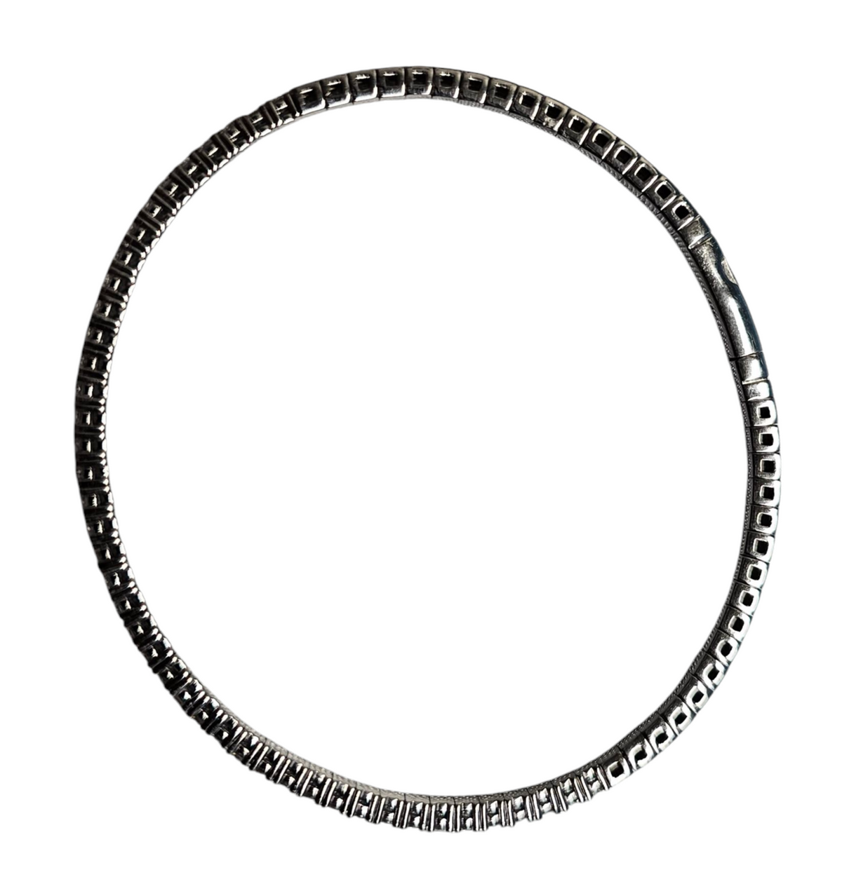 Diamond Bangle Bracelet in 14 Karat White Gold