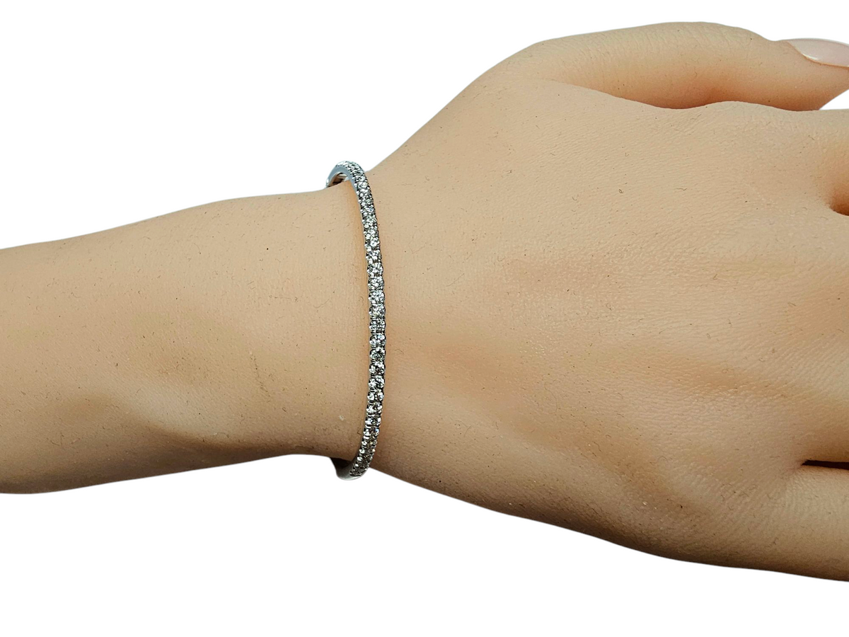 Diamond Bangle Bracelet in 18 Karat White Gold
