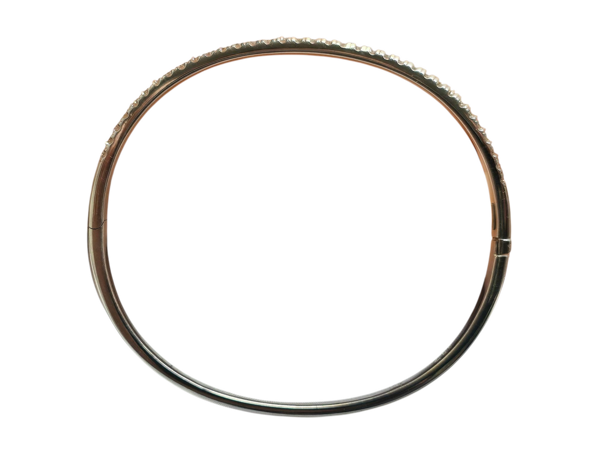 Diamond Bangle Bracelet in 18 Karat White Gold