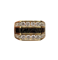 Black Onyx Diamond Ring in 18 Karat Yellow Gold