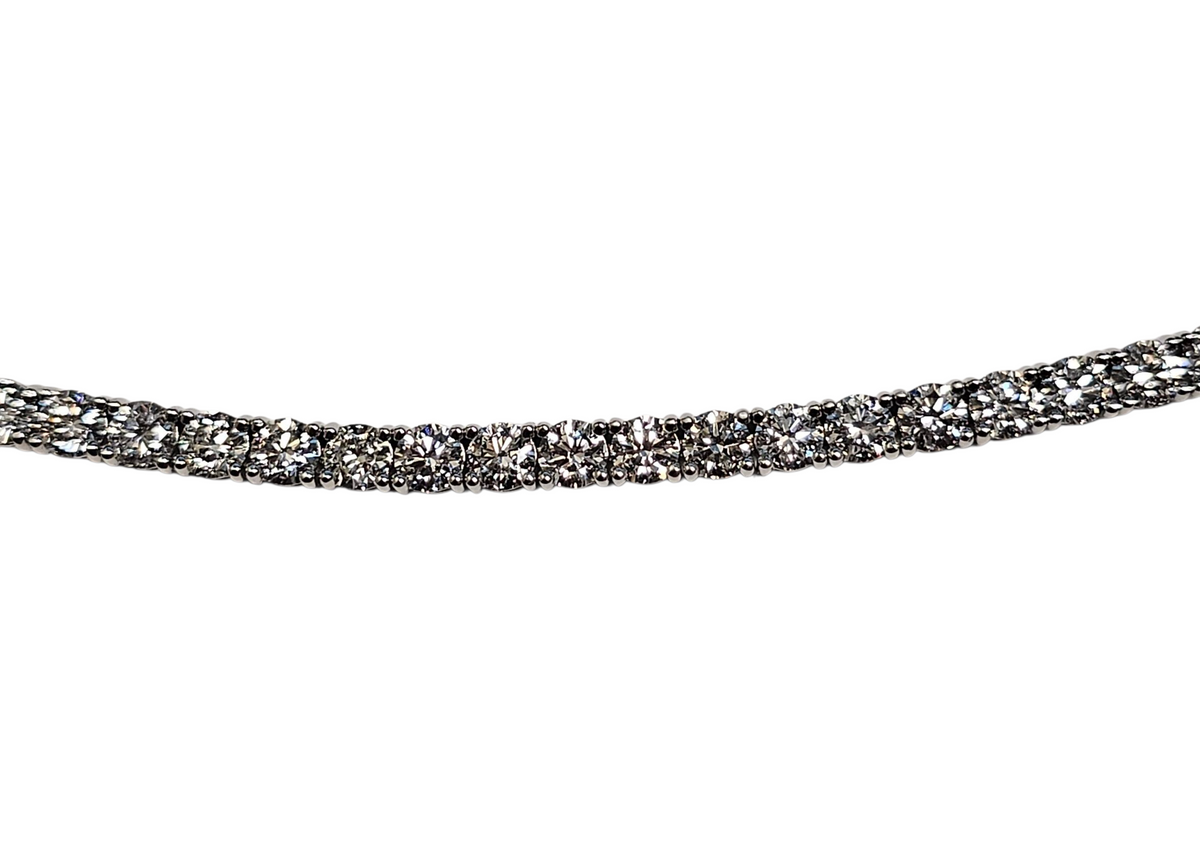 Lab Grown 11.23 Carat Diamond Men's Tennis Bracelet in 14 Karat White Gold