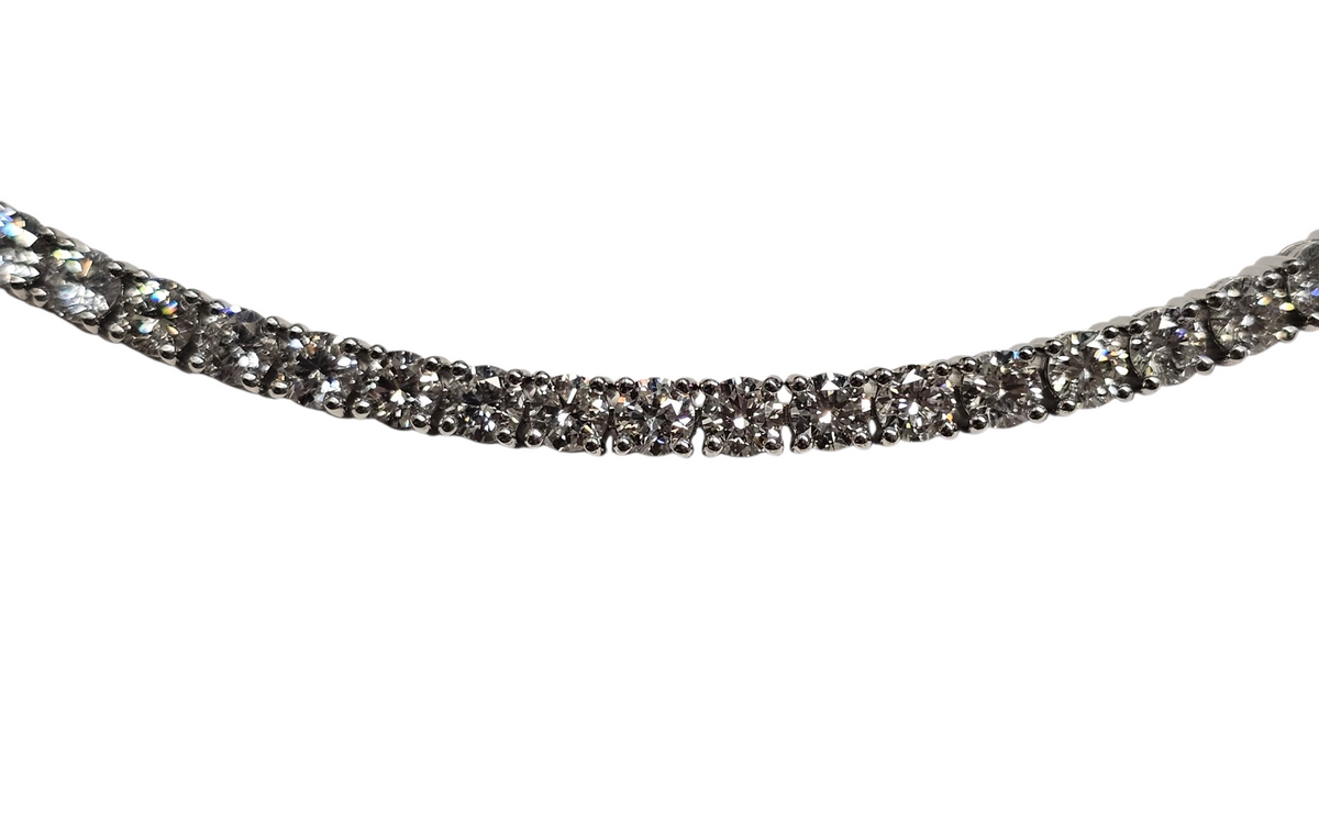Lab Grown 10.01 Carat Diamond Men's Tennis Bracelet in 14 Karat White Gold