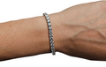 Lab Grown 9.07 Carat Diamond Men's Tennis Bracelet in 14 Karat White Gold