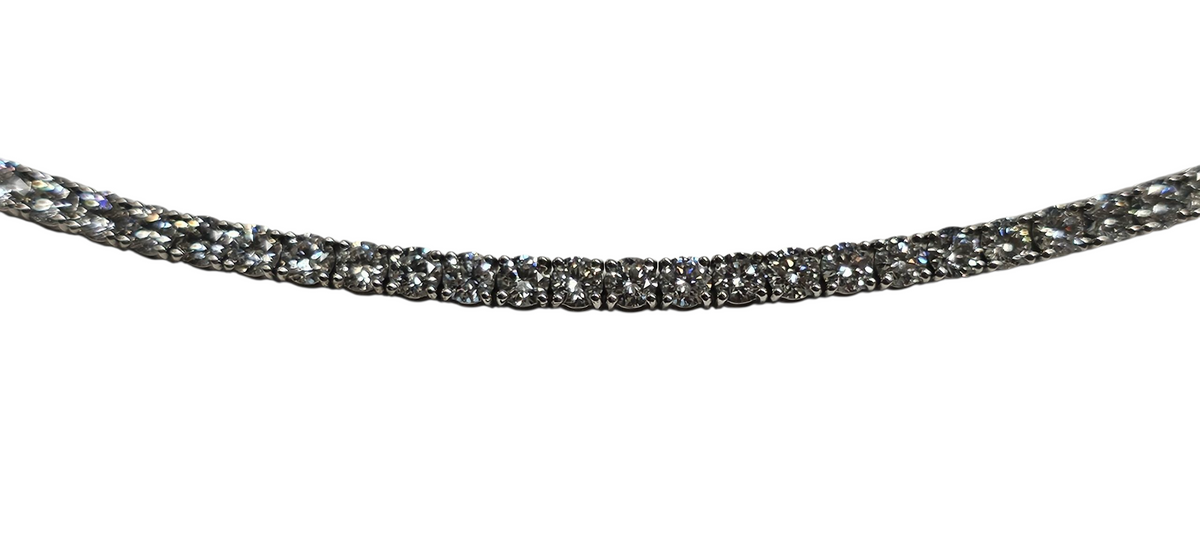 Lab Grown 9.07 Carat Diamond Men's Tennis Bracelet in 14 Karat White Gold