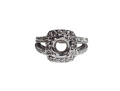 Cushion Halo Diamond Setting Semi-mount Ring in 14Karat White Gold