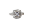 Princess Cut CZ Double Halo Ring in 14Karat White Gold